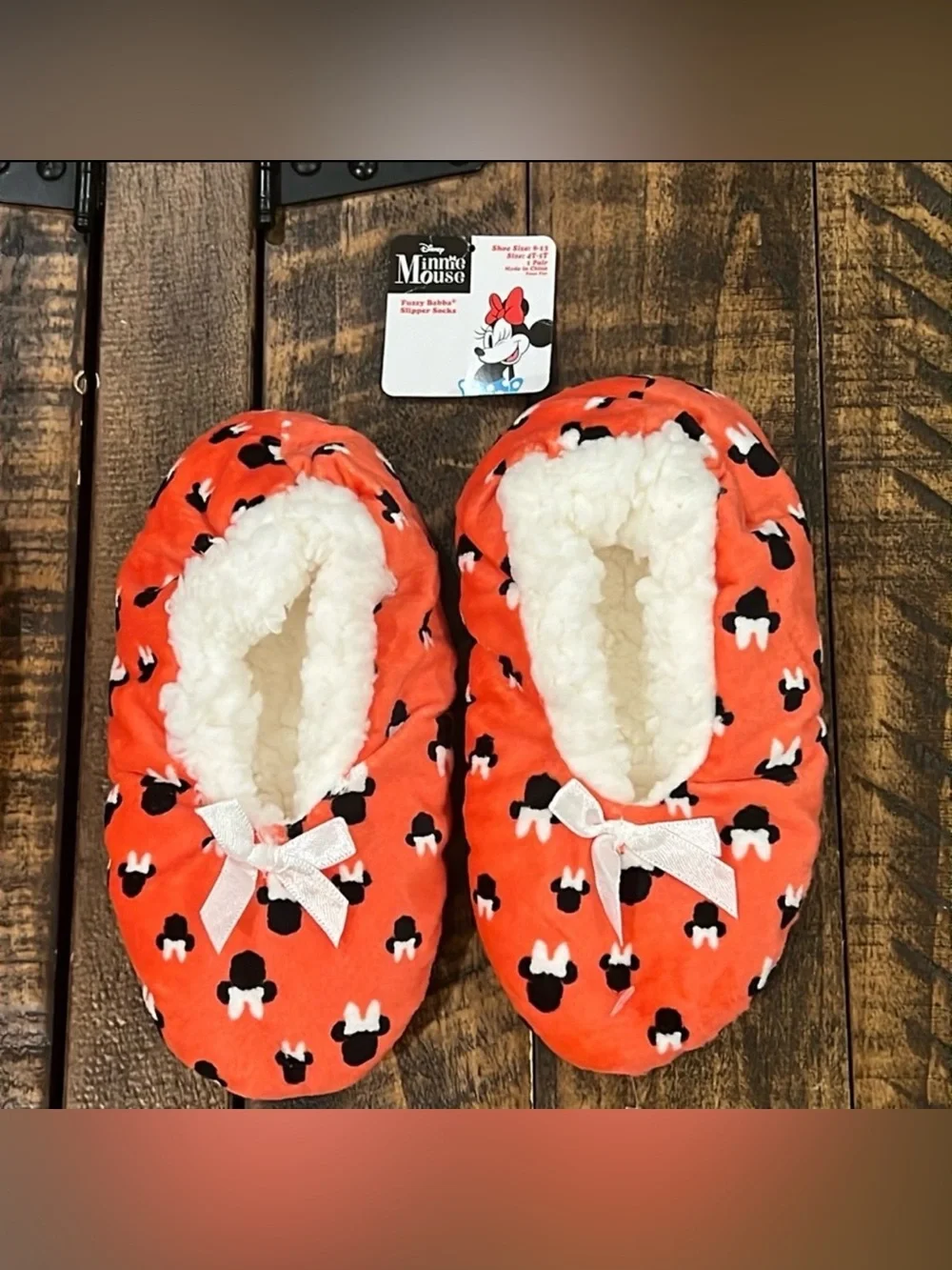 Disney Minnie Gripper Slippers Fuzzy Babba slipper socks